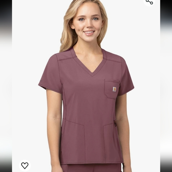 Carhartt Force Cross-flex Modern Fit Scrub top. Plum color. Women size M. - Picture 1 of 14